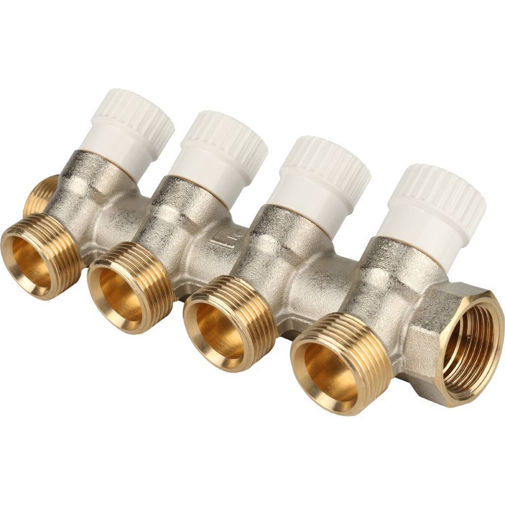 Купить SMB 6851 343404 STOUT  Коллектор распределительный 3/4", 4 отвода 3/4"ЕК STOUT по лучшей цене с доставкой - интернет-магазин Прогрессивные решения