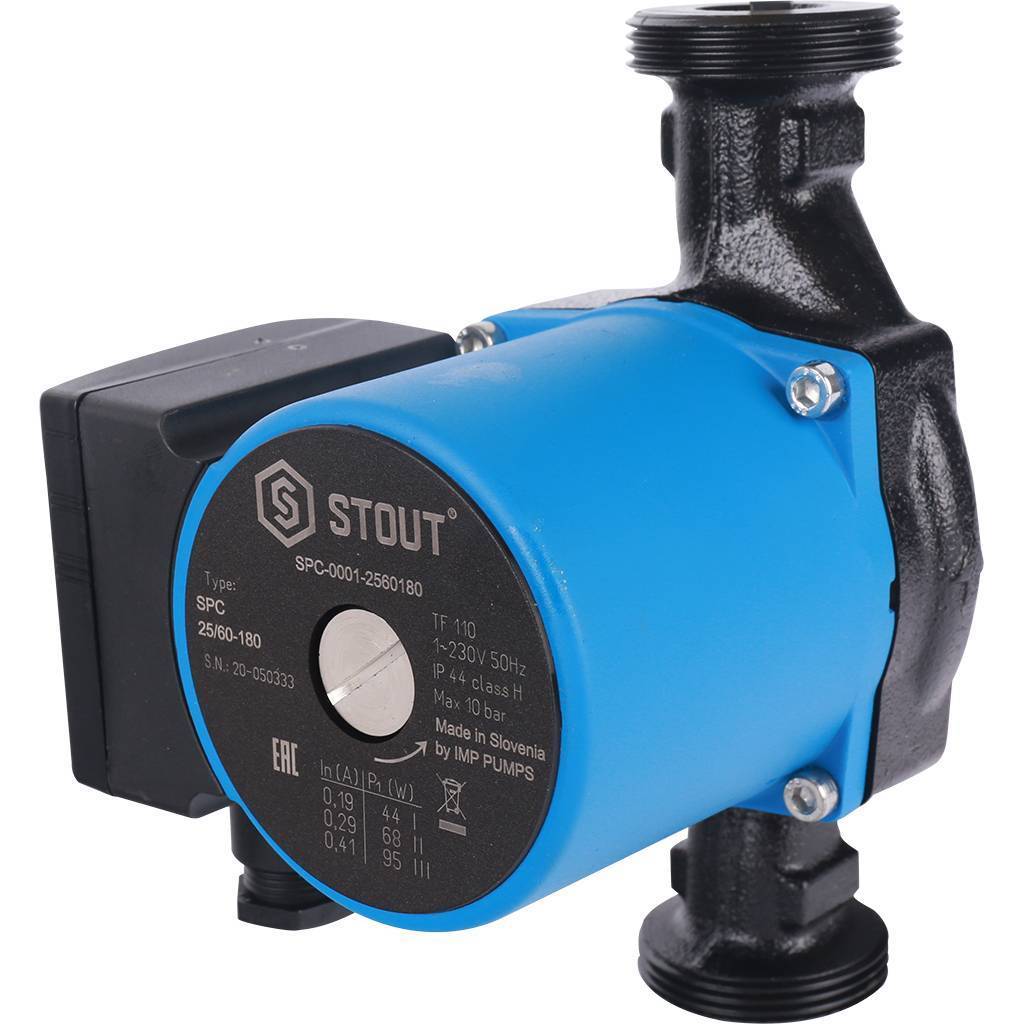 Купить SPC-0001-2560180 STOUT  Насос циркуляционный 25/60-180 STOUT по лучшей цене с доставкой - интернет-магазин Прогрессивные решения