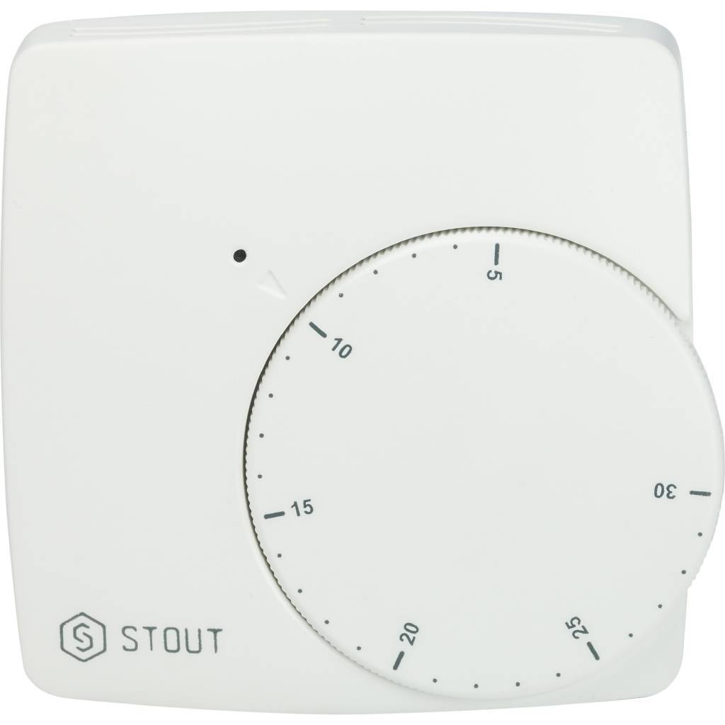 Купить STE-0002-000003 STOUT STE-0002 Проводной электронный термостат WFHT-BASIC со светодиодом STOUT по лучшей цене с доставкой - интернет-магазин Прогрессивные решения