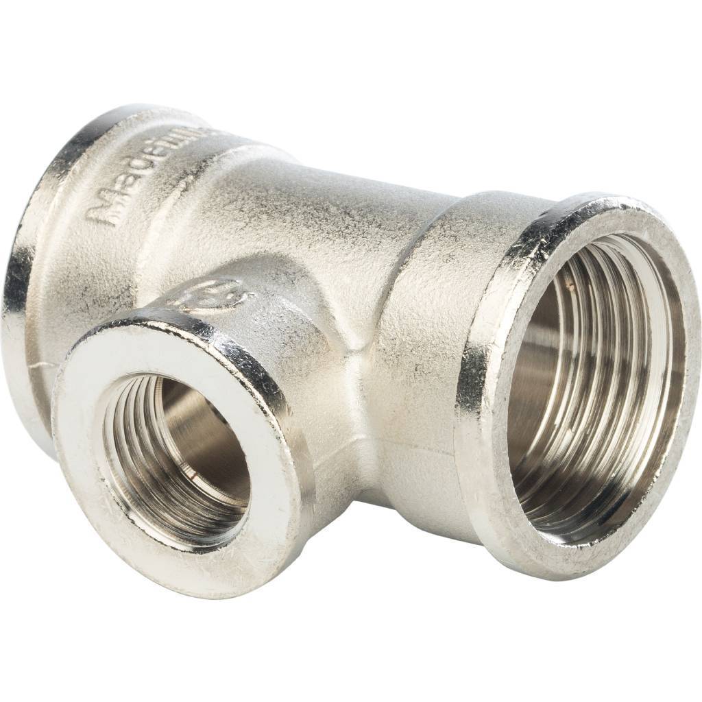 Купить SFT-0022-001121 STOUT  Тройник ВВ переходной никелированный 1"X1/2X1" STOUT по лучшей цене с доставкой - интернет-магазин Прогрессивные решения