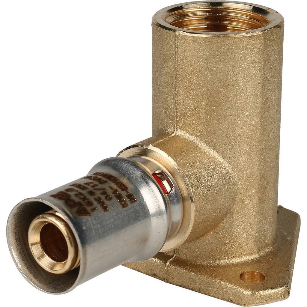 Купить SFP-0012-001216 STOUT   Угольник настенный с креплением удлинённый 1/2"х16 для металлопластиковых труб прессовой STOUT по лучшей цене с доставкой - интернет-магазин Прогрессивные решения