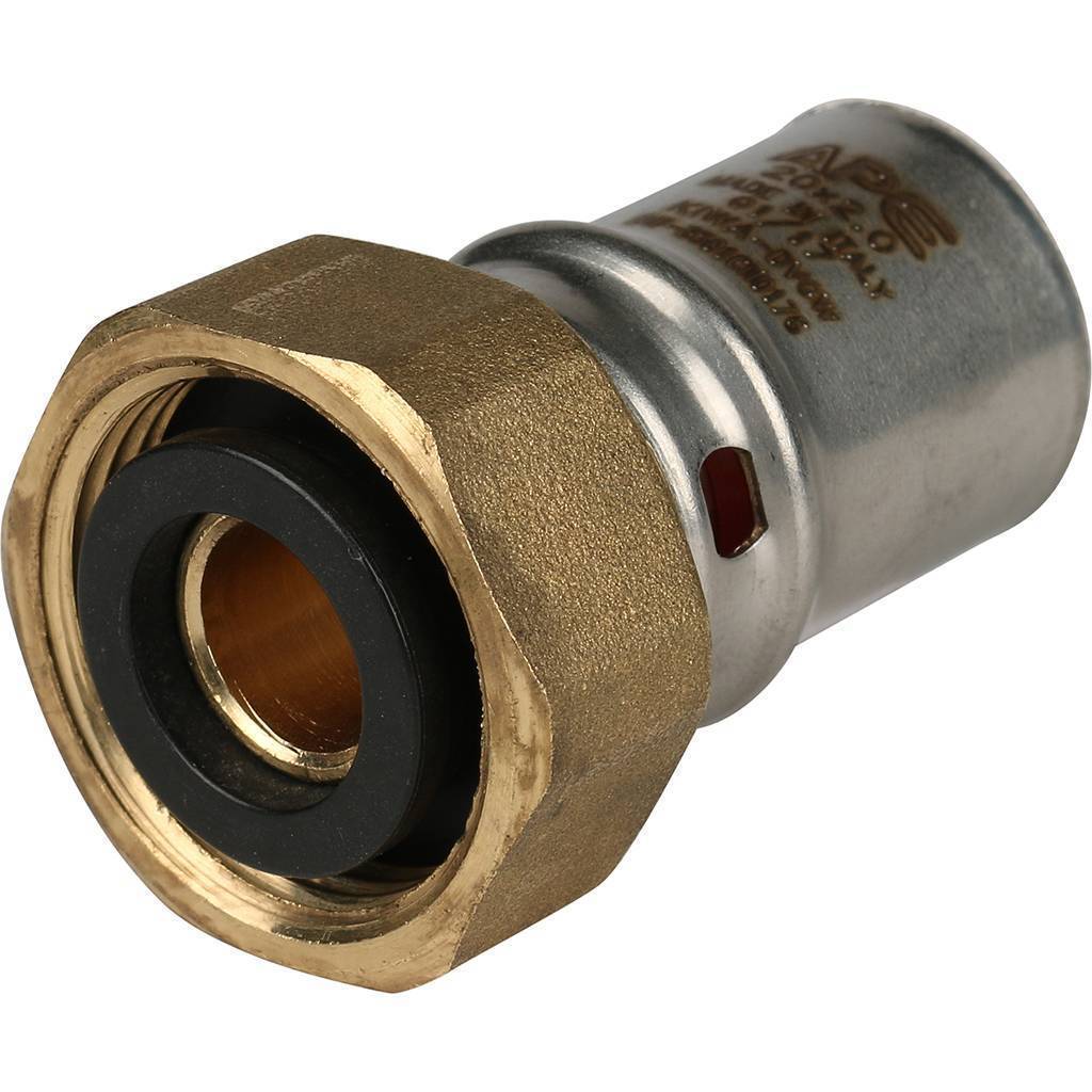 Купить SFP-0016-003420 STOUT   Переходник с накидной гайкой 3/4"х20 для металлопластиковых труб прессовой STOUT по лучшей цене с доставкой - интернет-магазин Прогрессивные решения